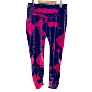 LOLE Women's 7/8 Athletic Leggings - Size Large, Pink and black
